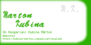 marton kubina business card